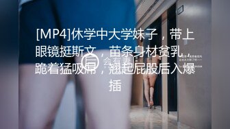 [MP4]休学中大学妹子，带上眼镜挺斯文，苗条身材贫乳，跪着猛吸屌，翘起屁股后入爆插